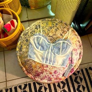 Eyelash Lace cropped bustier